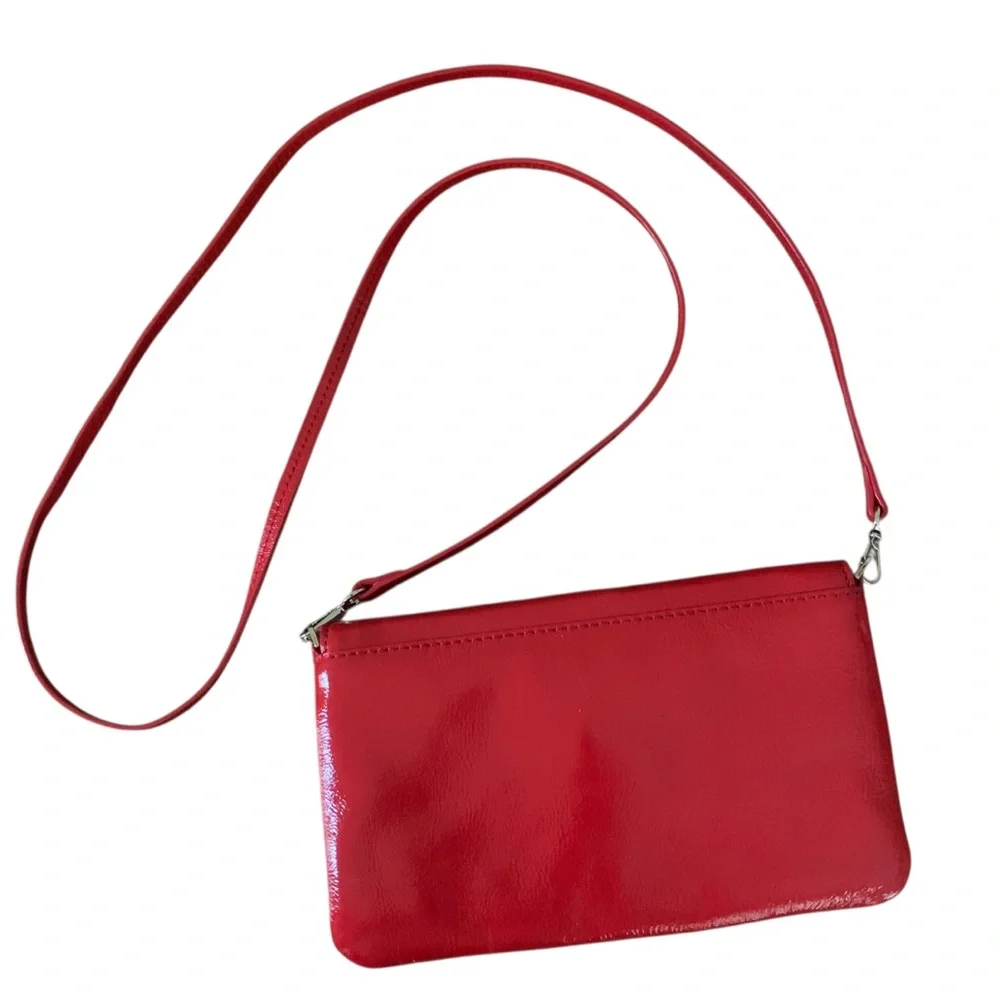 Kate Spade Red Fanfare Missy Patent Leather Clutch Crossbody Bag